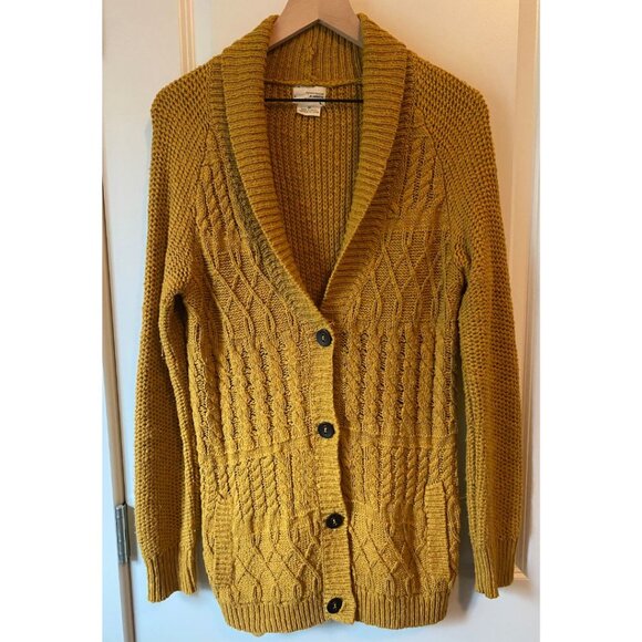 Anthropologie Oversized Rust Mustard Textured Knit Cowl Neck Tunic Sweater M - Picture 3 of 6